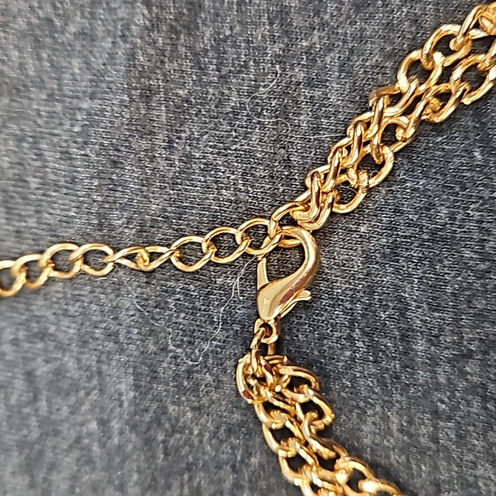 Napier Multi Stone Rhinestine Statement Piece Gol… - image 5